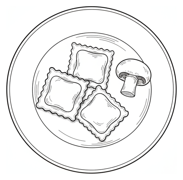 Ravioli de setas y trufa